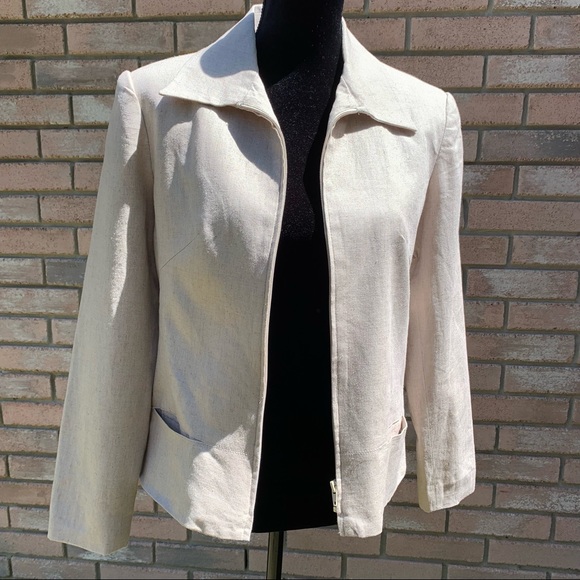 Sandro Jackets & Blazers - 💼 SANDRO linen blazer utility jacket zip front neutral minimalist spring summer